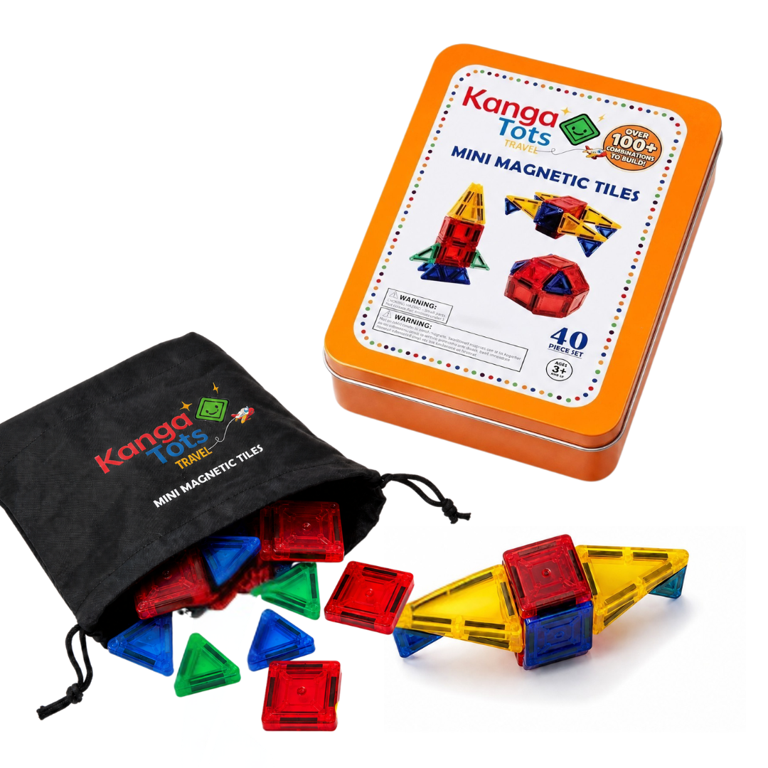 Kangatots Classic 40-piece mini magnetic tiles set without challenge cards