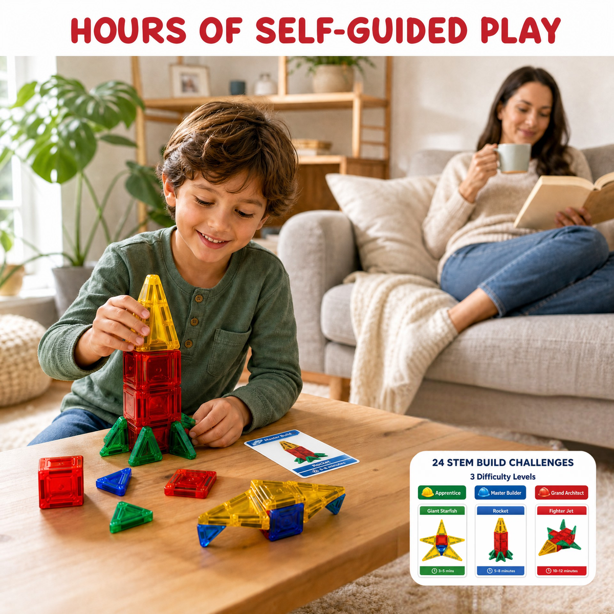 Kangatots self-guided play with 24 STEM build challenges